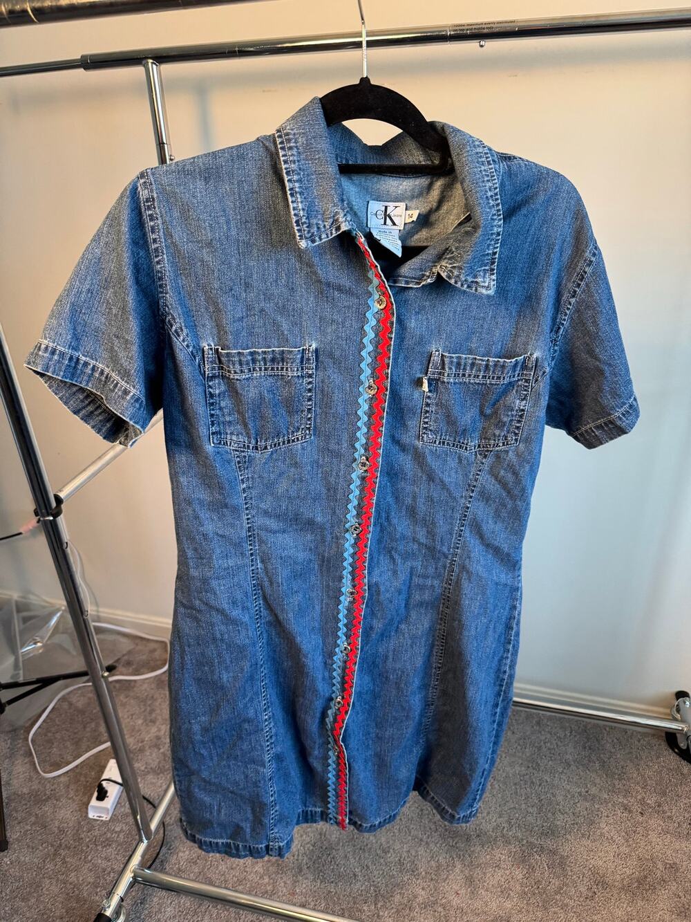 Calvin Klein vintage 100% cotton jean dress size 14